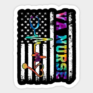 VA Nurse American Flag Independence Day Sticker